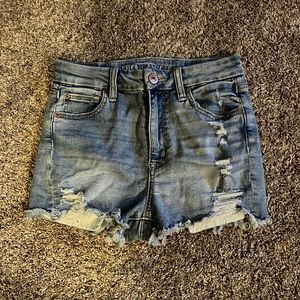 american eagle size 0 light wash jean shorts